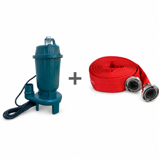 Kit pompa submersibila Brillo WQD 2500W cu furtun rosu 2 inch 20 m si cuple rapide
