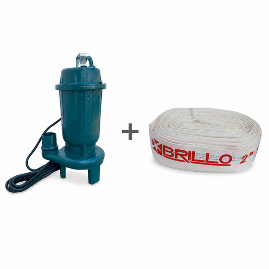 Kit pompa submersibila Brillo WQD 2500W cu furtun pompier 2 inch 20 m