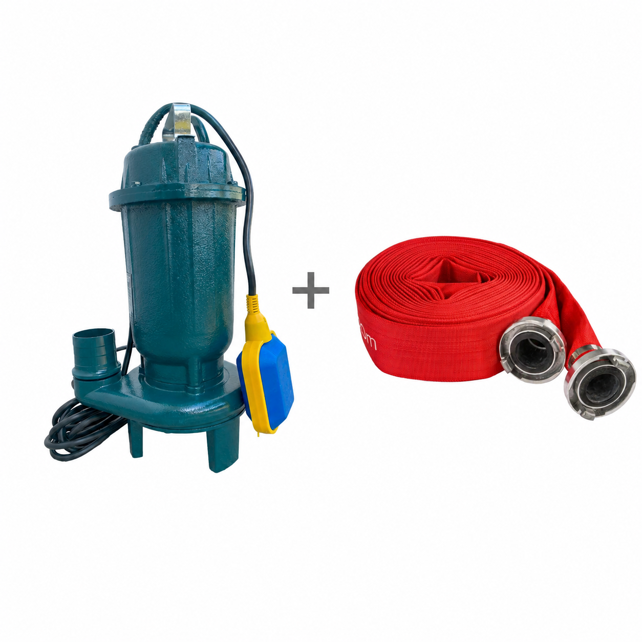 Kit pompa Brillo BR-WQD15-12-2.5TP cu furtun rosu 2 inch 20 m si cuple