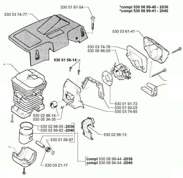 Kit pentru drujba cilindru drujba Husqvarna 136, 137 (cal. 2) - vedere 3