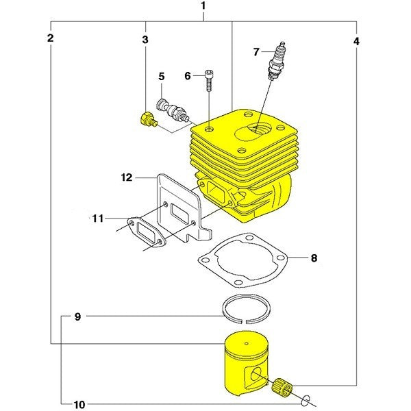 Kit pentru drujba cilindru drujba Husqvarna 362, 365 (cal. 2) - vedere 2