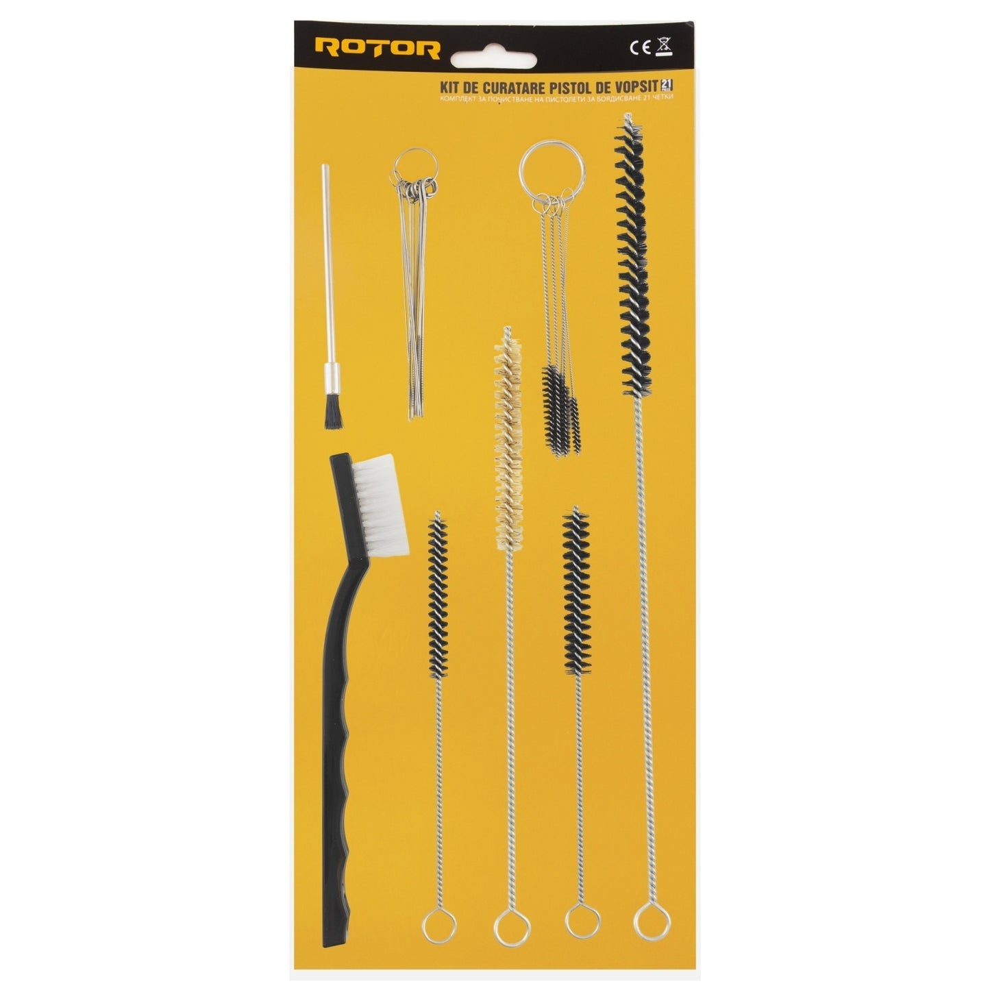 Kit Curatare Pistol Vopsit ROTOR, 21 perii, accesoriu