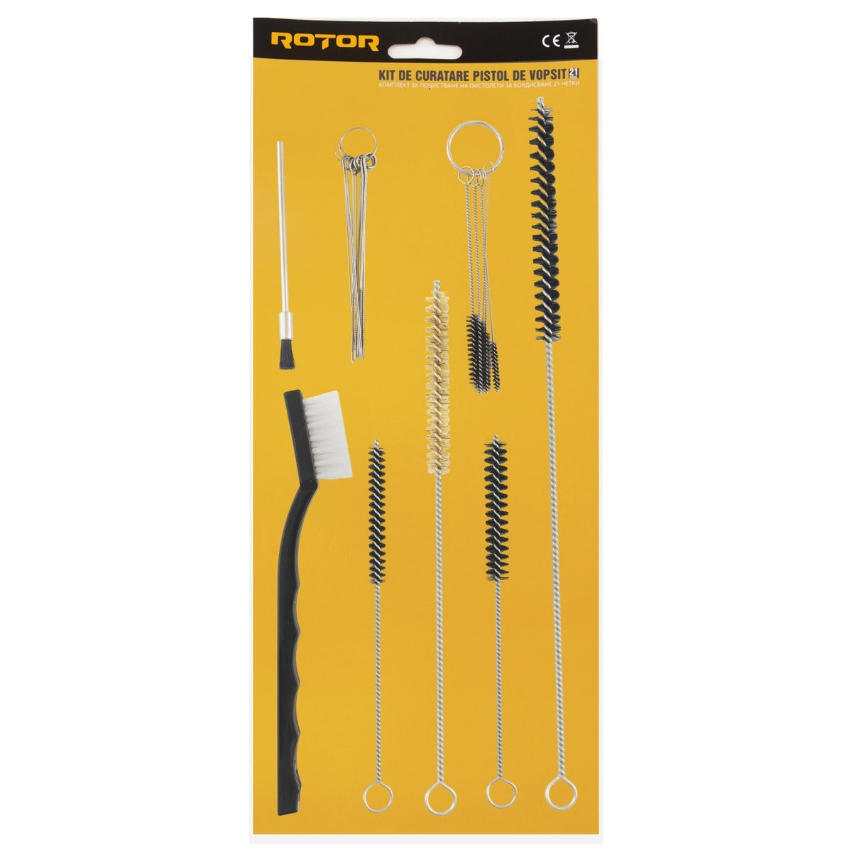 Kit Curatare Pistol Vopsit ROTOR, 21 perii, accesoriu