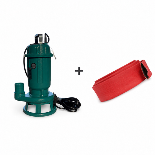 Kit pompa apa murdara BRILLO BR-1350 cu furtun pompier BR-1303 de 30 m