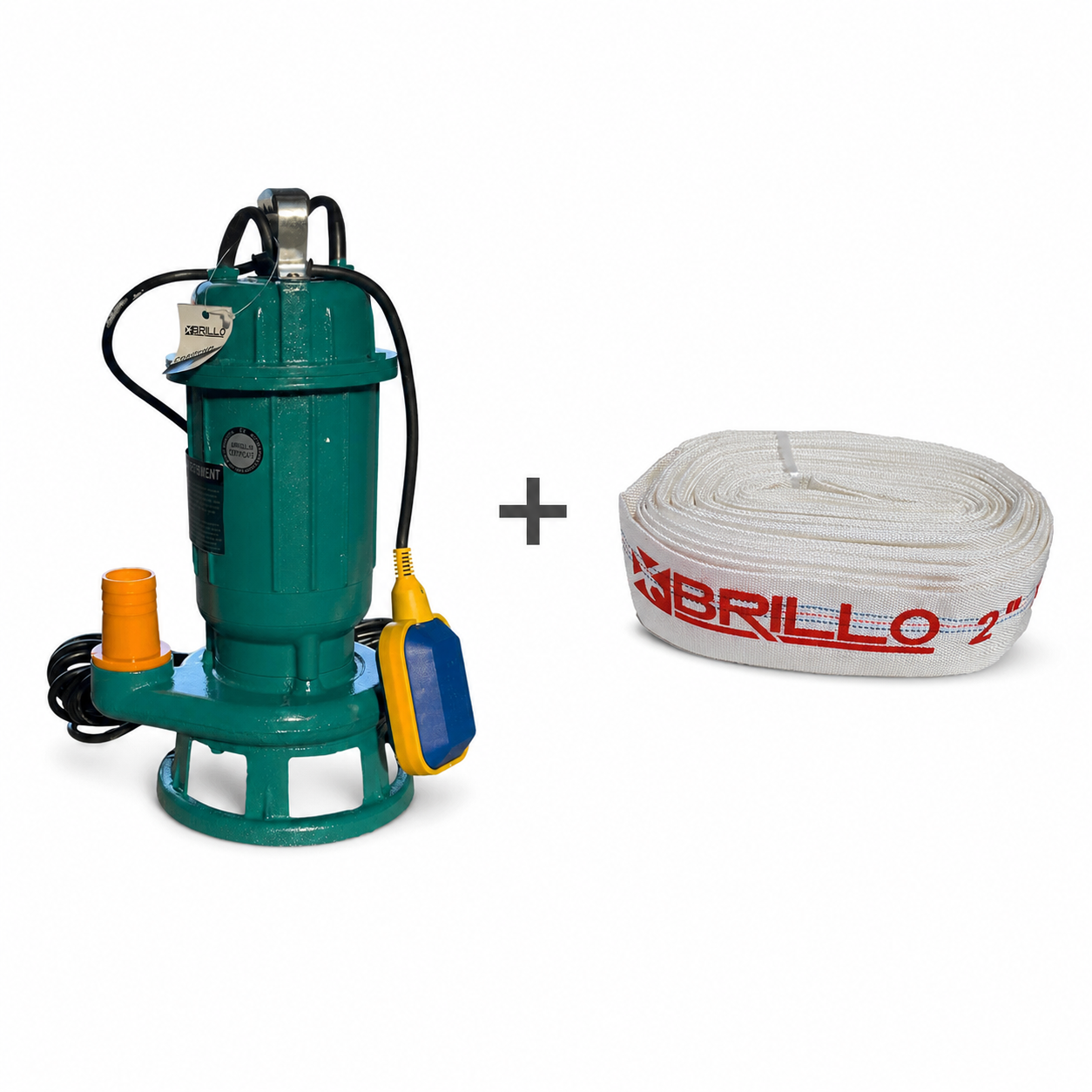 Kit pompa apa murdara BRILLO BR-1351 cu furtun pompier 2 inch 20 m