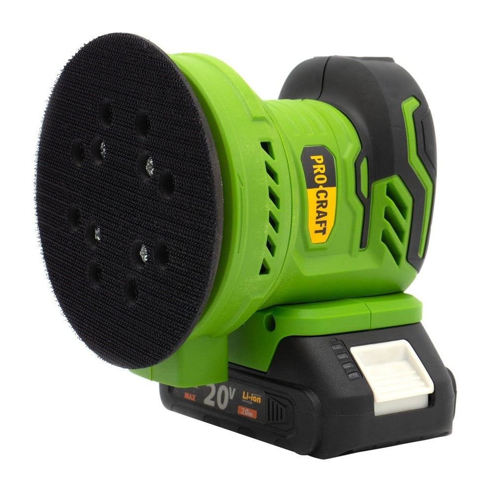 Kit Slefuitor excentric pe acumulator ProCraft, 20v, 2Ah, 130000rpm, diametru 125mm, fara perii, include acumulator