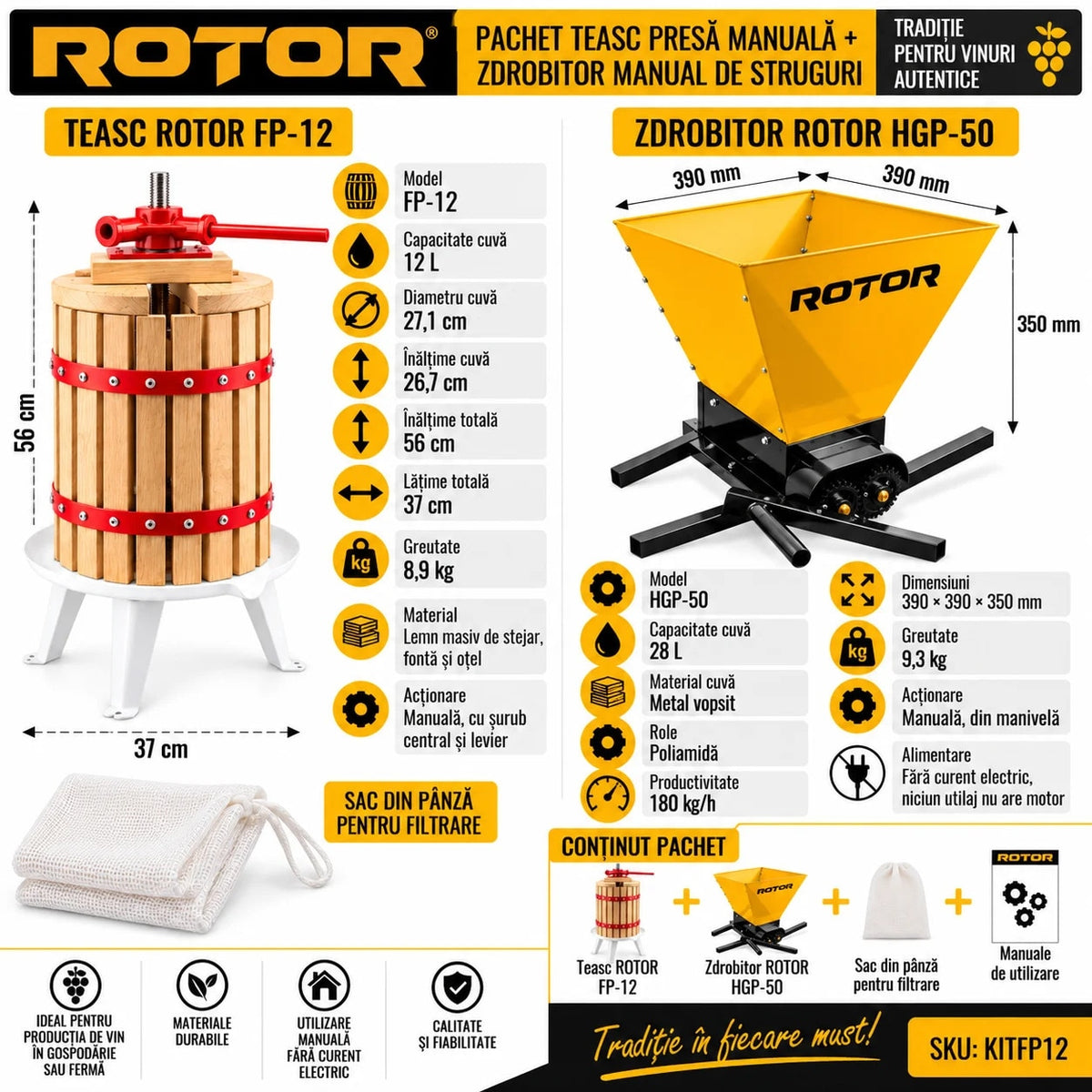 Teasc manual ROTOR FP-12 de 12 litri