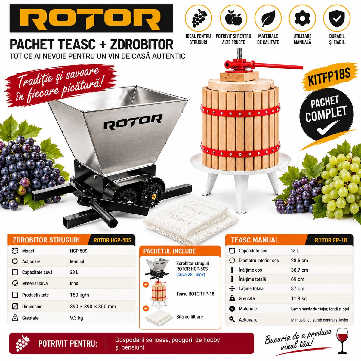 Teasc manual ROTOR FP-18 de 18 litri