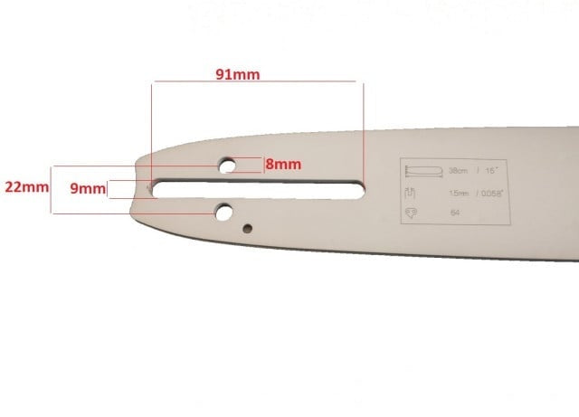 Lama drujba + 2 lanturi 32 dinti pas 3.25 38cm - vedere 2