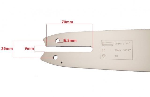 Lama drujba 25 dinti pas 3/8 35cm ROCO - dimensiuni