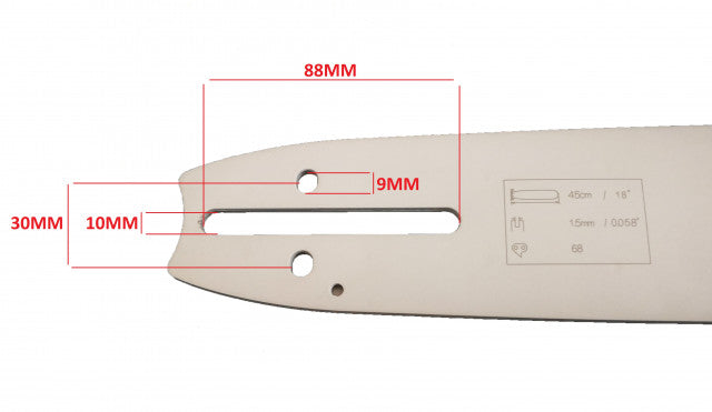 Lama drujba 34 dinti pas 3/8 45cm ROCO - dimensiuni