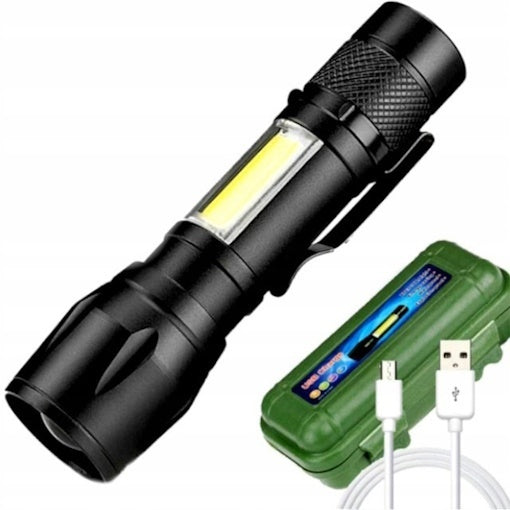 Lanterna LED Aluminiu cu Zoom Vargo VL676, acumulator, incarcare USB