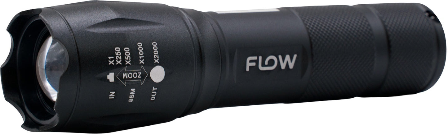 Lanternă LED aluminiu cu zoom și suport bicicletă FLOW FB-T6G