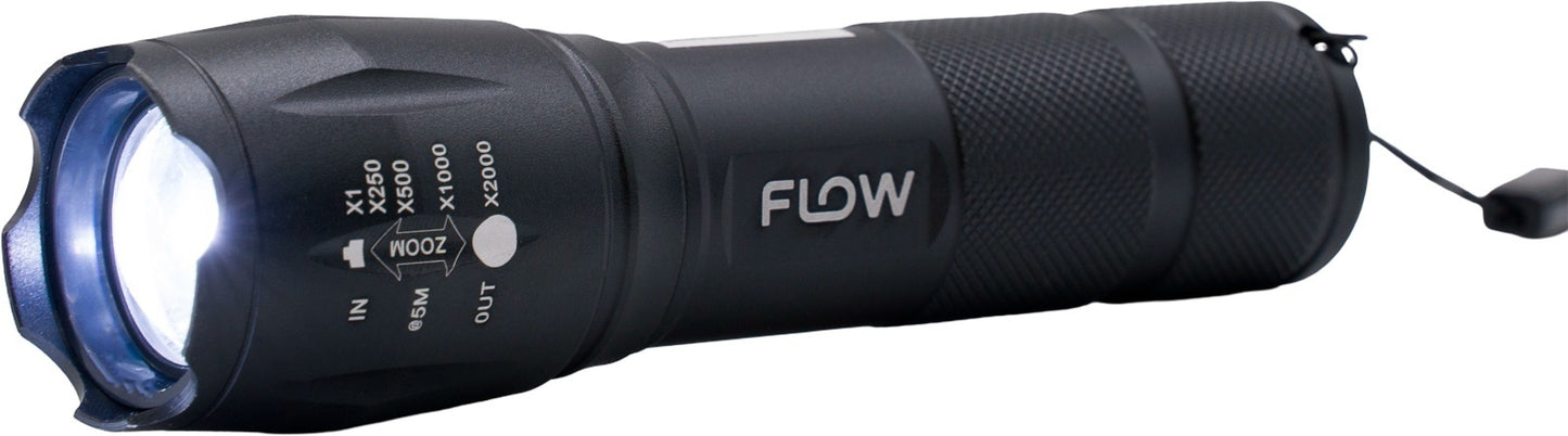 Lanternă LED aluminiu cu zoom și suport bicicletă FLOW FB-T6G