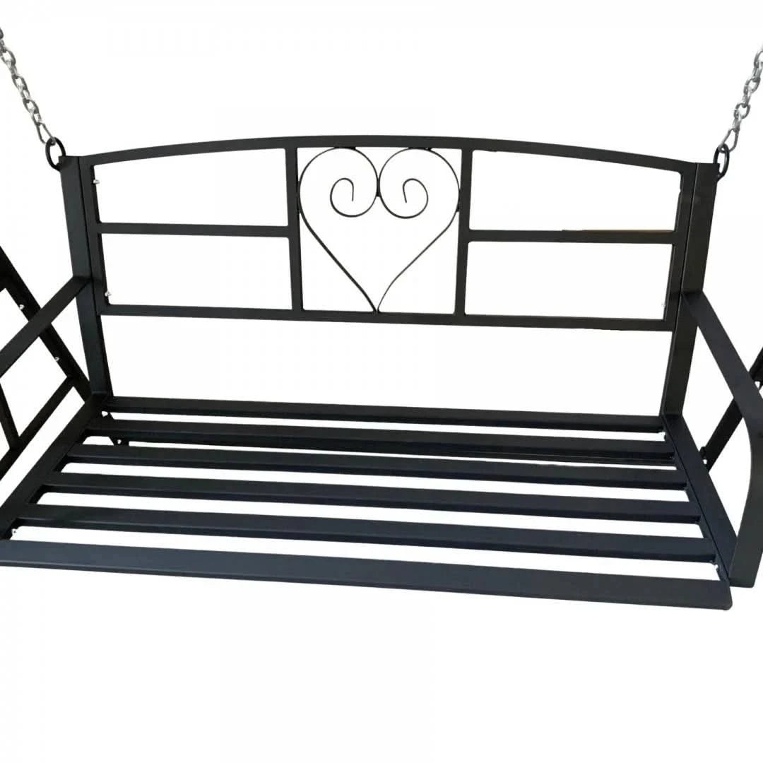 Leagan metalic cu lant pentru gradina VivaTechnix VMD-1050, Negru, 120 x 55 x 52 cm, 2 locuri