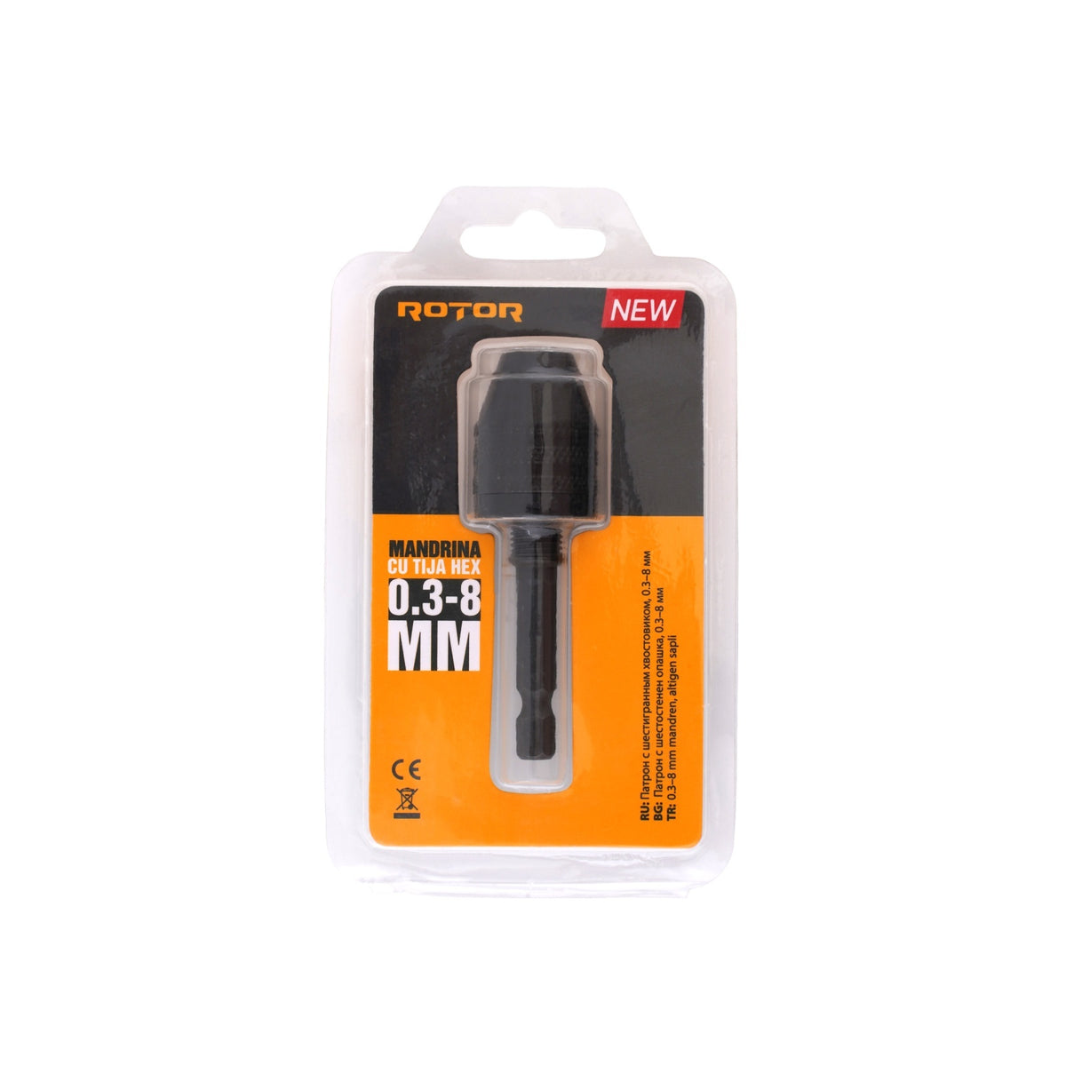 Mandrina ROTOR cu Tija HEX, 0.3-8mm, prindere rapida