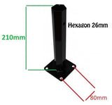 Manicot roata motocultor baza patrata (h 210 mm - Hexagon 26 mm) 210 mm / 26 mm 210 mm / 26 mm / 210 mm / 26 mm