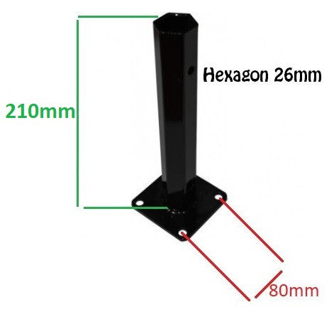 Manicot roata motocultor baza patrata (h 210 mm - Hexagon 26 mm) 210 mm / 26 mm 210 mm / 26 mm / 210 mm / 26 mm