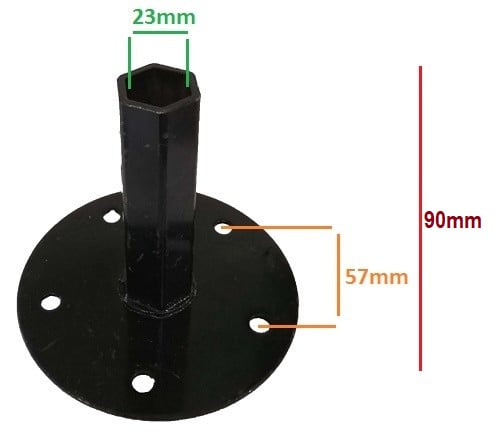 Manicot roata motocultor baza rotunda (h90mm) - vedere 3