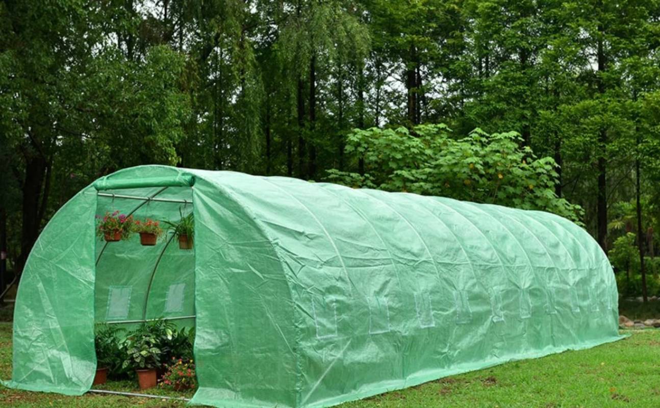 Solar tip tunel 10x3x2m cu folie polietilenă armată, structură oțel galvanizat