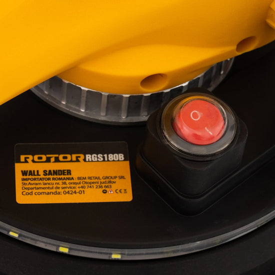 Masina de Slefuit Pereti ROTOR RG-S180B, 750W, Aspirare Integrata, 6 Discuri Abrazive