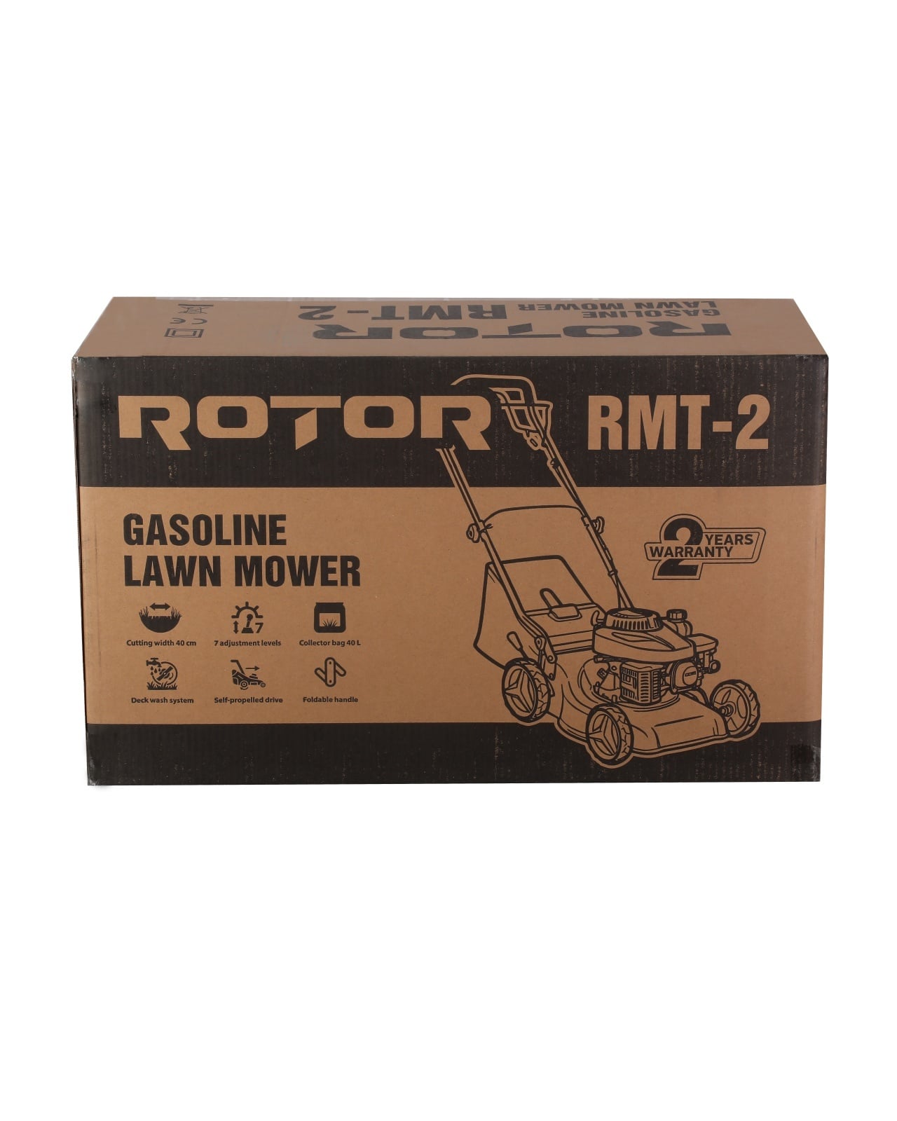 Masina de tuns iarba pe benzina ROTOR RMT-2, 2.5CP, autopropulsie, 40L, 400mm