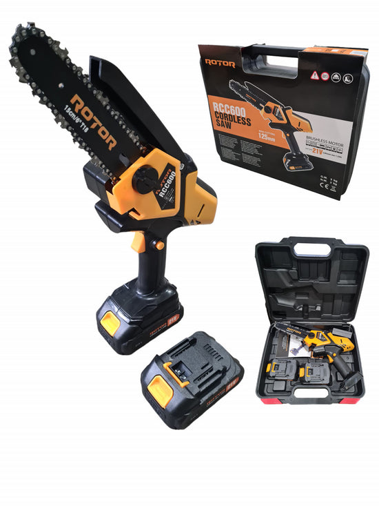 Mini Fierastrau cu Lant ROTOR RCC600, electric, compact, pentru crengi si lemne - imagine produs