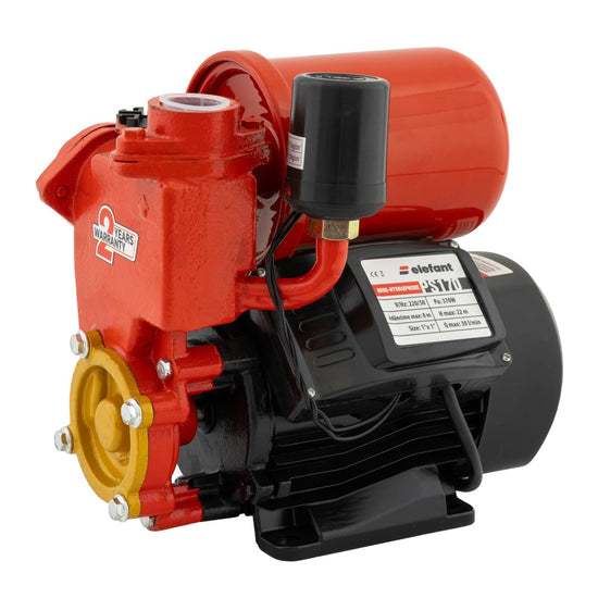 Mini hidrofor Elefant PS170 370W, 1.8 bari, 40m refulare, aspiratie 9m, debit 1.8m³/h, vas 1.2L, fonta, turbina bronz