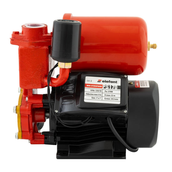 Mini hidrofor Elefant PS170 370W, 1.8 bari, 40m refulare, aspiratie 9m, debit 1.8m³/h, vas 1.2L, fonta, turbina bronz