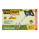 Mixer Mortar ProCraft PMM2000, 850W, 0-600 RPM variabil, ax M14, pentru constructii