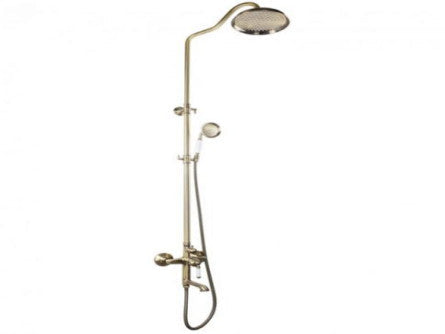 Baterie baie cu coloana de dus MIXXUS Premium Vintage Bronze 009-J, alama, monocomanda, finisaj bronz, para si furtun incluse