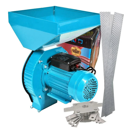 Moara electrica Broman 4.2 kW, motor cupru, 20 ciocanele, 4 site, productie 300 kg/ora, cuva mare