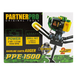 Motoburghiu PARTNERPRO PPE1500, 2 CP, 52 cc, Burghiu 150x800 mm inclus