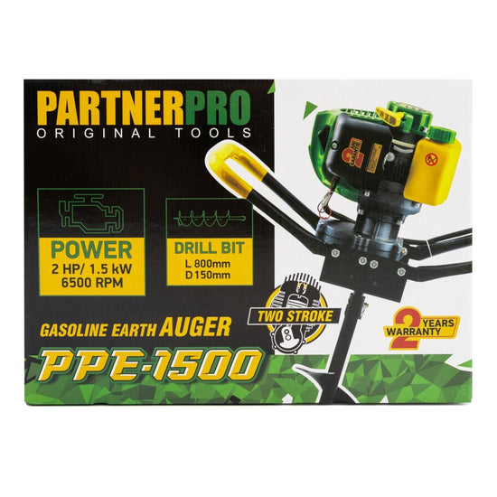 Motoburghiu PARTNERPRO PPE1500, 2 CP, 52 cc, Burghiu 150x800 mm inclus