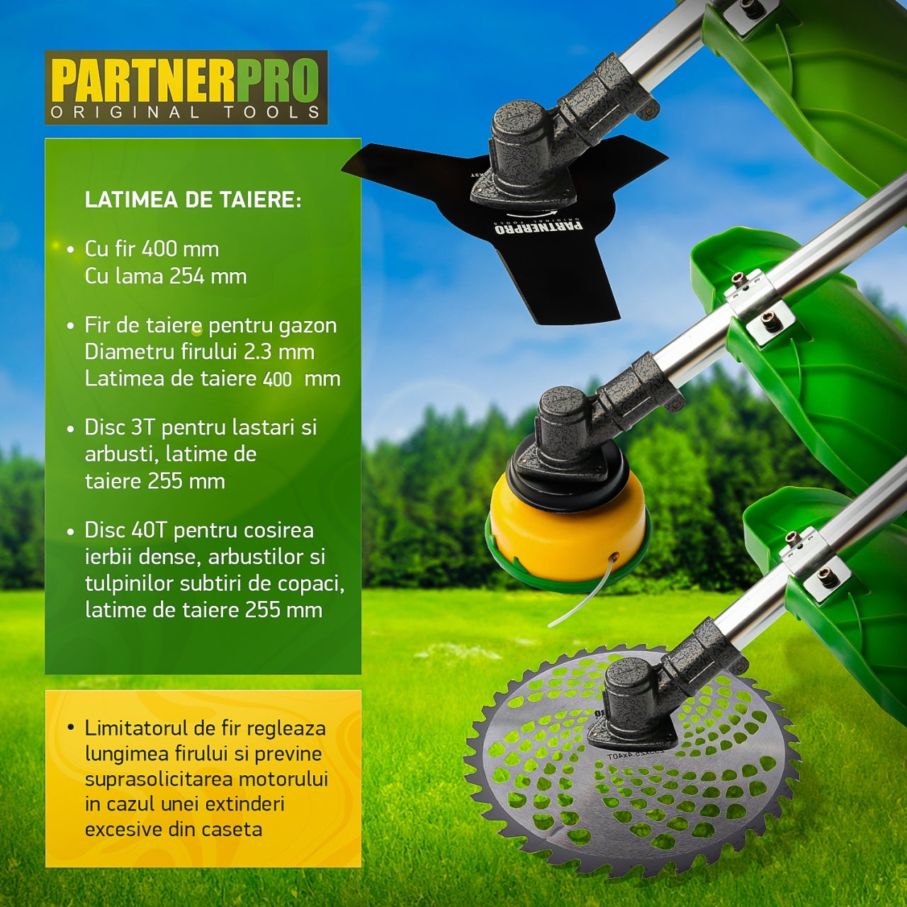 Motocoasa benzina PartnerPro PPA-56, 2T, 5.8CP, 52CC