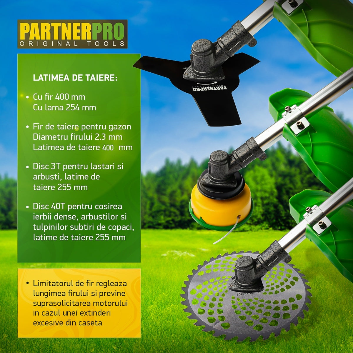 Motocoasa benzina PartnerPro PPA-56, 2T, 5.8CP, 52CC