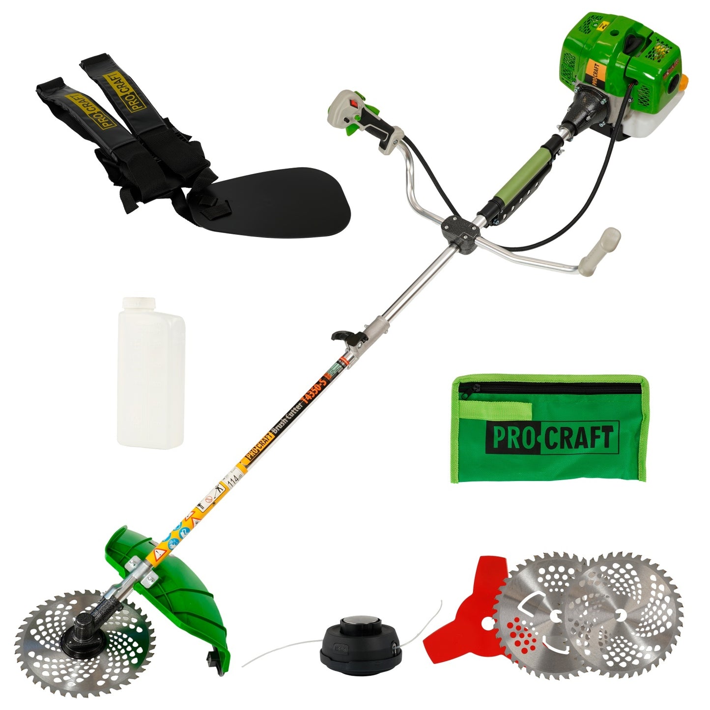 Motocoasa benzina ProCraft T4350-S, 52CC, 9000 RPM