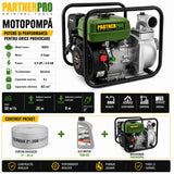 Motopompa pe benina PartnerPro, 6.5cp, 163cc, 4 timpi, 500l/min, capacitate rezervor 4l, inaltime refulare 26, adancime