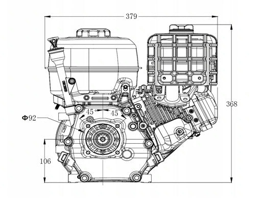 Motor benzina Zongshen GB270 9CP (ax: 25 x 89mm)
