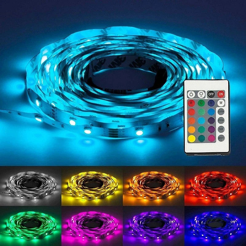 Kit Banda RGB LED 10 Metri 2x5 metri 5050 cu telecomanda