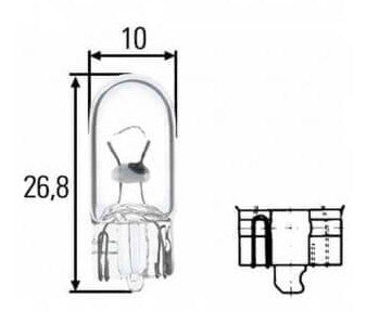 Pachet 10 buc becuri 12V 5W T10