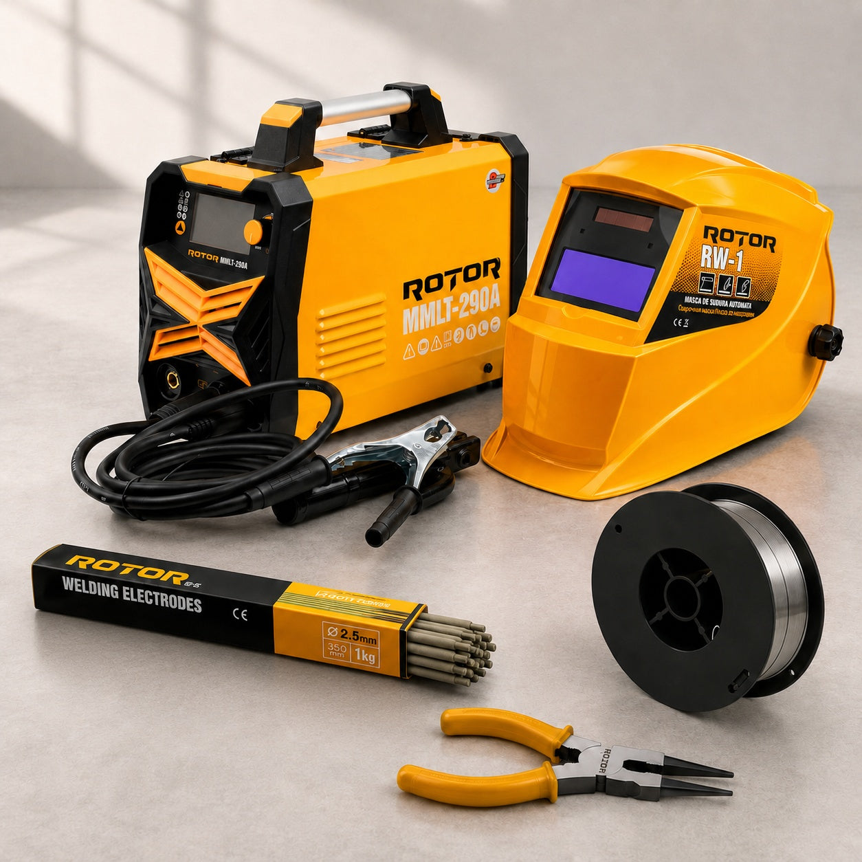 Pachet Aparat Sudura MIG/MMA ROTOR MMLT-290A + Masca Automata RW-1 + Sarma Flux - imagine produs