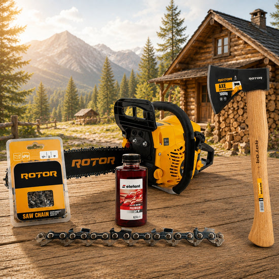 Pachet Drujba Benzina ROTOR RCS-5200 + Lant Full-Chisel 40cm + Ulei 2T - imagine produs