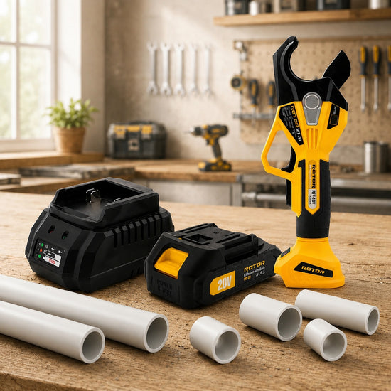 Pachet Foarfeca Electrica Tevi ROTOR RFT-18V 18V Brushless + Acumulator 2Ah + Incarcator 18V - imagine produs