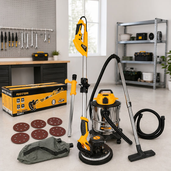 Pachet Rotor: Aspirator umed/uscat, 1200w, 20l, 20kPa, slefuitor pereti 750W, 1750rpm, diametru disc 225mm - imagine produs