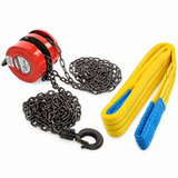 Pachet Macara Manuala cu Lant ZEP, 1 Tona, 3m + Chinga Ridicare VOREL, 3 Tone, 3m