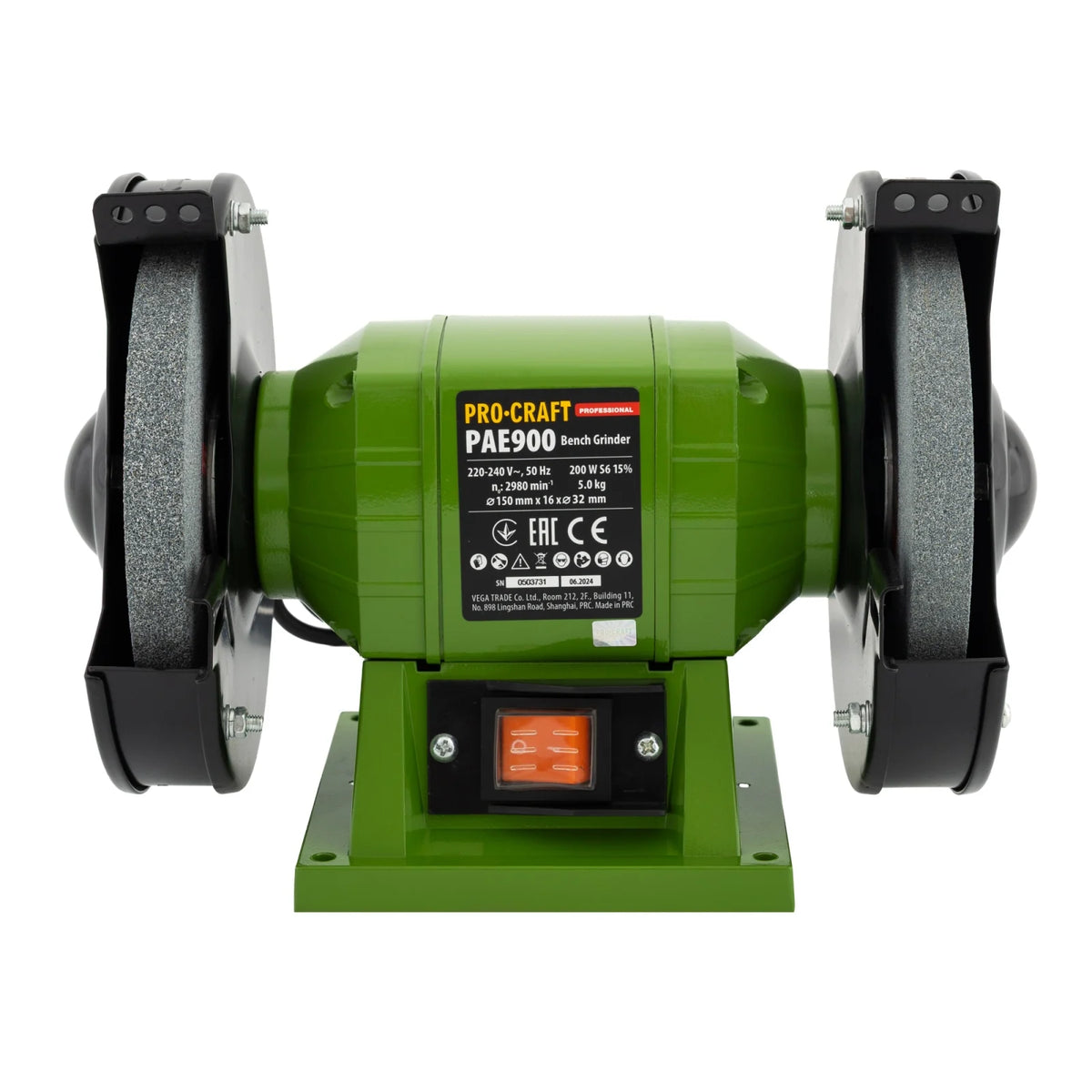 Polizor de banc Procraft PAE900, 200W, 2950 RPM, disc 150 mm, 230V, 4.5 kg