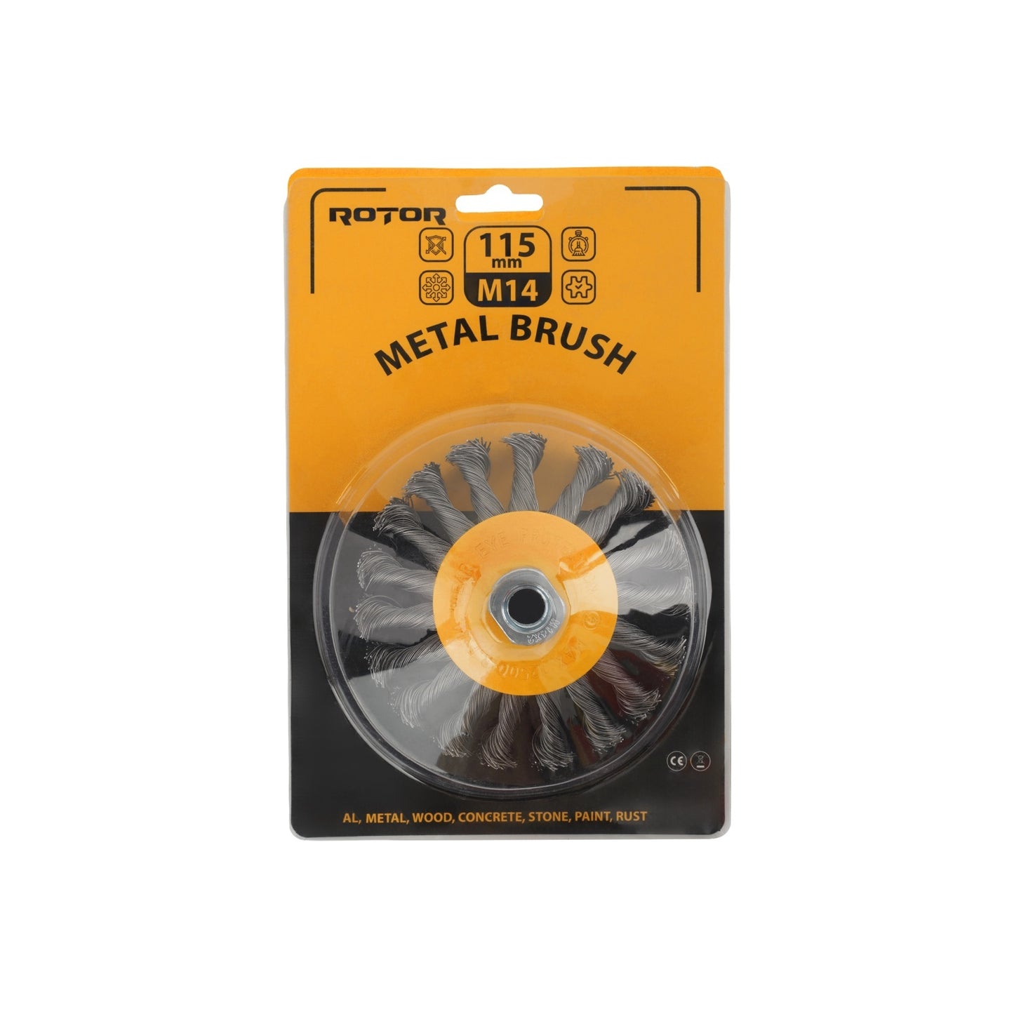 Perie de sarma conica cu noduri ROTOR 115mm M14