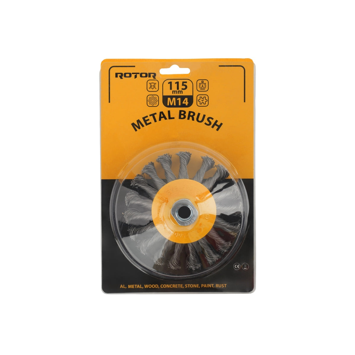 Perie de sarma conica cu noduri ROTOR 115mm M14