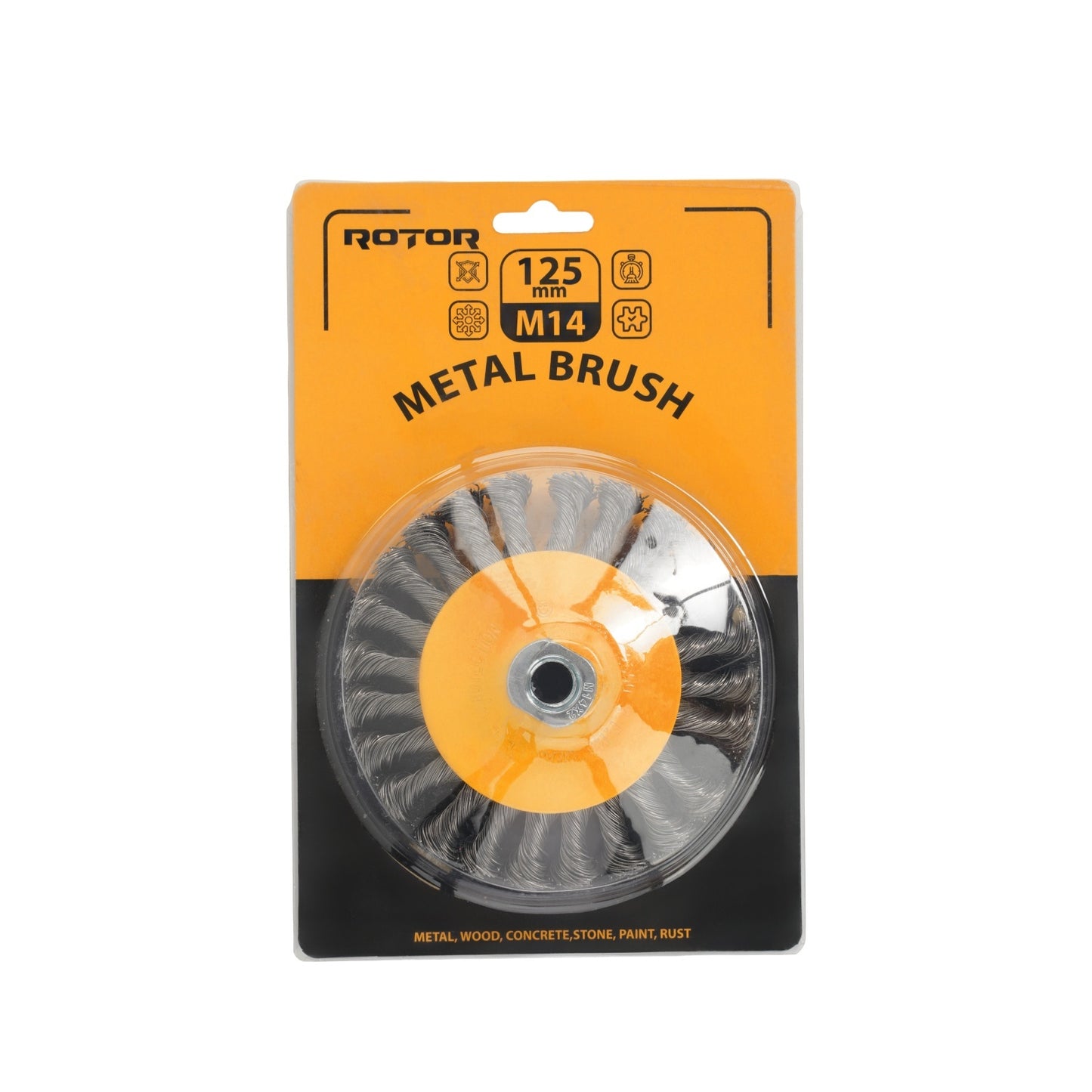 Perie de sarma conica cu noduri ROTOR 125mm M14